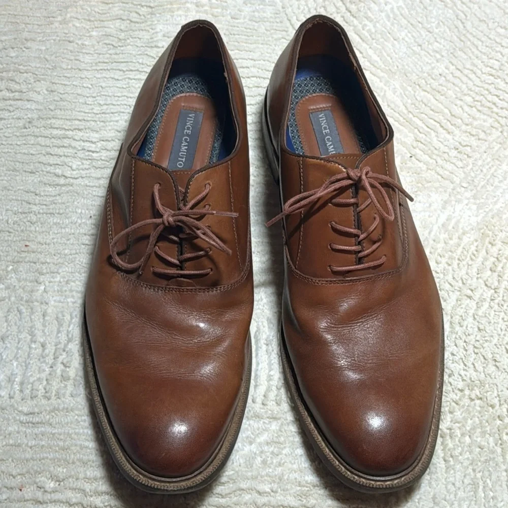 Vince Camuto‎ Lawson Oxford cognac brown lace up men’s shoes Sz 13